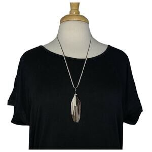 SHIRALEAH New Silver Sadie Necklace NIP Long Fringe Anthropologie